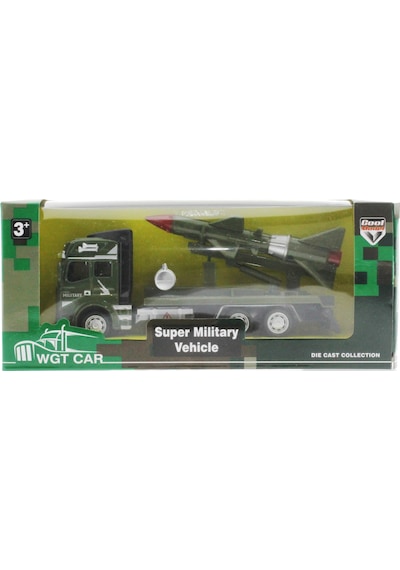 Sürtmeli Die Cast Metal Füze Rampalı Askeri Kamyon
