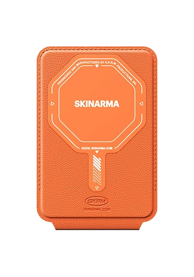 Skinarma Axis Serisi Foldable Stand Özellikli Deri Tasarımlı Kartlık Turuncu Turuncu