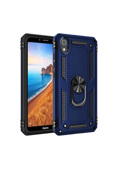 Xiaomi Redmi 7a Uyumlu Kılıf Sofya Yüzüklü Silikon Kapak - Lacivert
