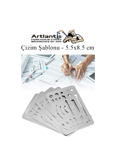 Silgi Şablonu Metal 5.5x8.5 Cm 1 Adet Paslanmaz Çelik Silgi Şablonu Çizim Şablonu Cetveli Mimari Mühendislik