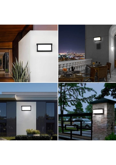 Elektrikle Çalışır, 30 Watt 3200 Kelvin İç Ve Dış Mekan Aplik, Bahçe, Kapı Girişi, Balkon Armatürü Siyah