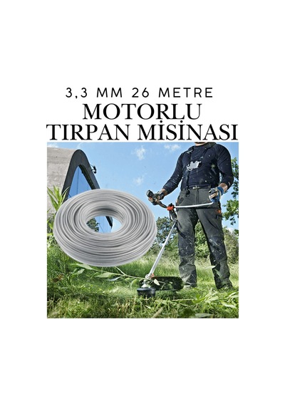 Klc Motorlu Tırpan Misinası Çelik Telli Yuvarlak 3.5 Mm 23 Metre Çim Ot Biçme Teli Güçlü Profesyonel