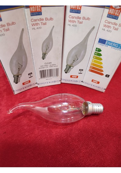 Dekoratif Mum Ampul.şeffaf 40.watt 4.adetli Paket E.14