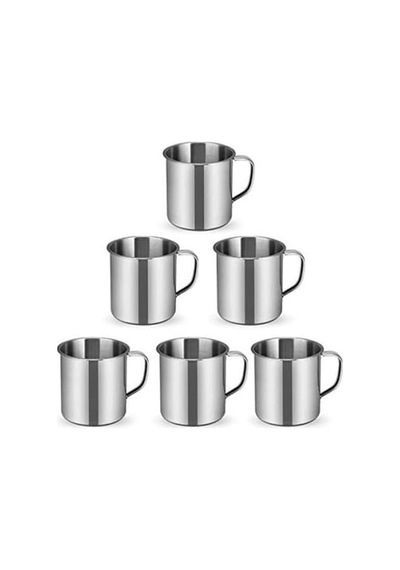 Tr 3 Adet Kırılmaz Tabldot Bardağı Paslanmaz Çelik Metal Su Bardağı 250ml Ömürlük Kulplu Kupa Bardak Diğer