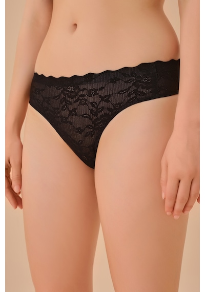 Suwen Invisible Soft Dantelli Slip Külot Sw5987012 Siyah
