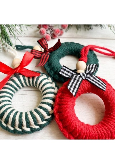 3'lü Handmade Renkli Yılbaşı Ağaç Süsü - Yılbaşı Süsü - Christmas