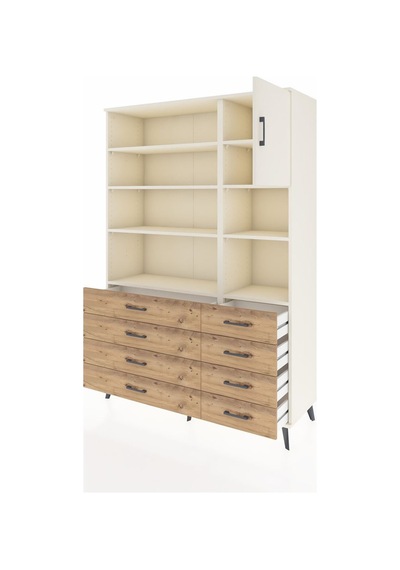 Hyperion Dolap 8 Raflı 8 Çekmeceli Tek Kapaklı 132x44x195 Aytaşı-aytaşı/çam Aytası/atlas Çam Hyperion Dolap 8 Raflı 8 Çekmeceli Tek Kapaklı 132x44x195 Aytaşı-aytaşı/çam Aytası/atlas Çam