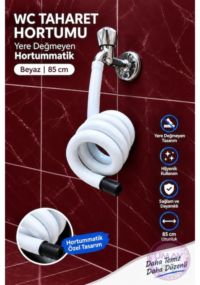 Wc Hortum Matik Taharetmatik Hortummatik Beyaz Yere Değmeyen Wc Duş Hortumu