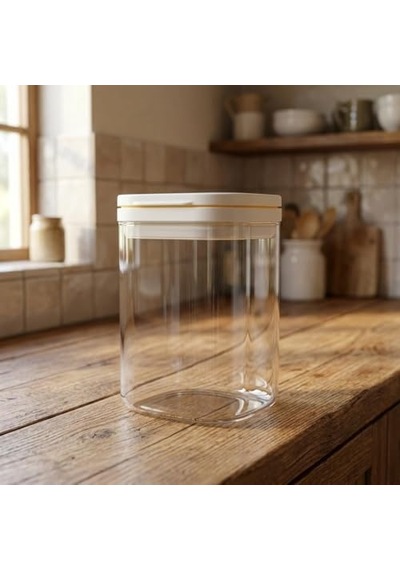 Vakum Kapaklı Kare Cam Erzak Kavanozu - Hava Almaz Şeffaf Mutfak Düzenleyici Bakliyat Ve Baharat Saklama Kabı Akrilik Değildir - 600ml / 900ml / 1200ml Seçenekli 900ml 7009