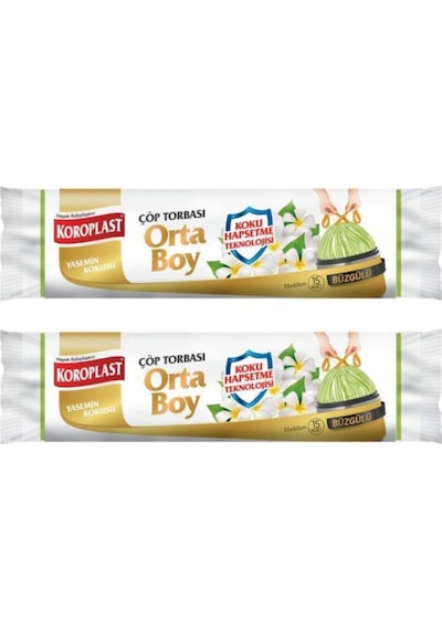 Koroplast Yasemin Kokulu Büzgülü Orta Boy Çöp X2