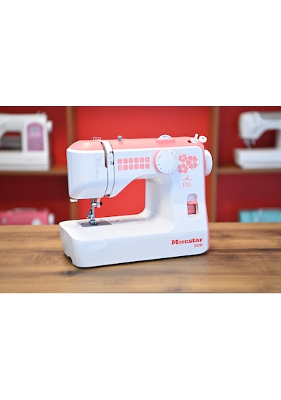 Moonstar Ev Tipi Düz Dikiş Makinesi 12 Desenli / Model 588 Pembe