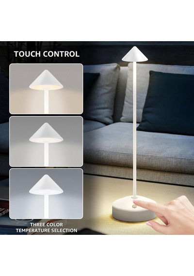 Alüminyum Led Pilli Masa Lambası, 2700k-6000k, Kısılabilir Led Masa Lambası, Kablosuz, Dokunmatik Kumanda, Ip54 Su Diğer