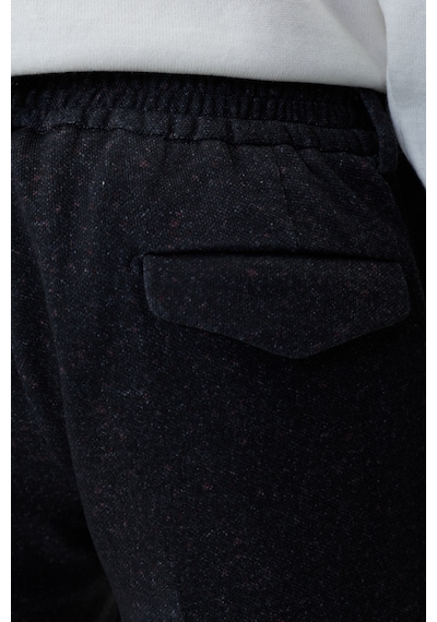 Morven Erkek Siyah Poliviskon Trend Desenli Slim Fit Lastikli Pantolon 27ks003002001 Siyah