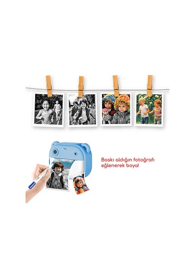 Aventor Anında Baskı Çocuk Kamerası Mavi