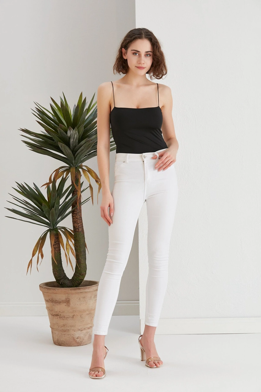 Mamayaga Kadın Çıtçıt Zıbınlı Vücudu Saran Bodysuit Spor Şık Askılı Bluz Siyah