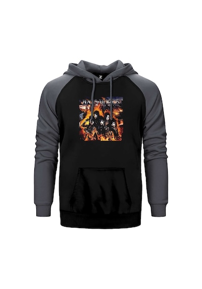 Black Veil Brides Set The World On Fire Gri Renk Reglan Kol Kapşonlu Sweatshirt Gri