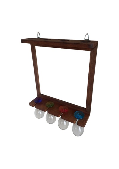Ahşap Kayın Ağacı Şaraplık Kadehlik Bar Dekoru 44 50 Cm