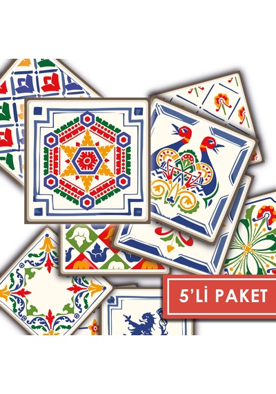 Kendinden Yapışkanlı Oyun Desenli Pvc Karo 15x15 Cm 5 Li Paket