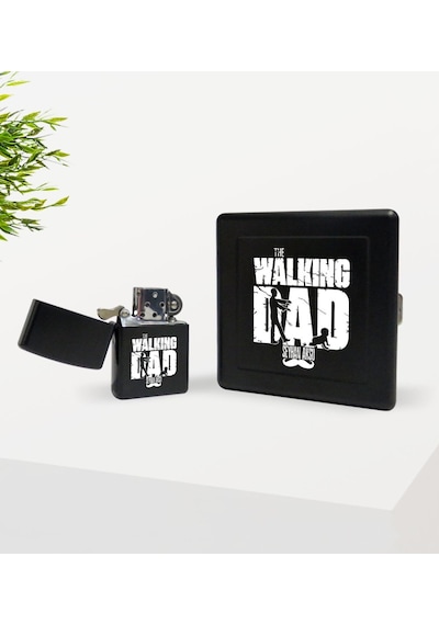 Kişiye Özel The Walking Dad Tasarımlı Siyah Metal Sigara Tabakası N11.2019
