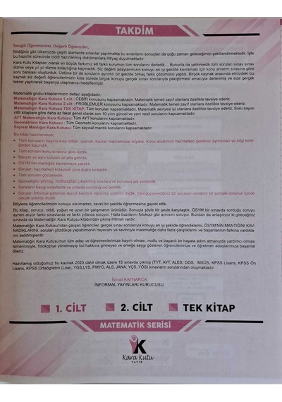 Kpss Matematiğin Kara Kutusu 1.cilt Konu Özetli Dijital  Çözümlü Ösym Çıkmış Soru Havuzu Bankası