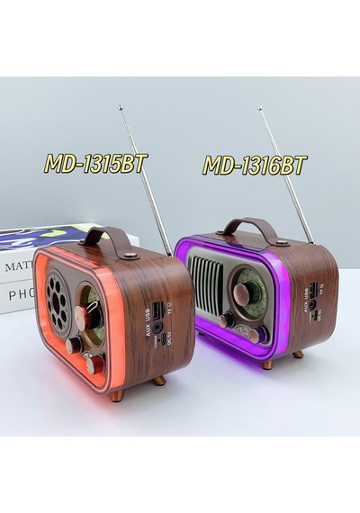 Rgb Kablosuz Şarjlı Nostaljik Radyo Mp3, Sd, Usb Bluetooth Hoparlör 1316