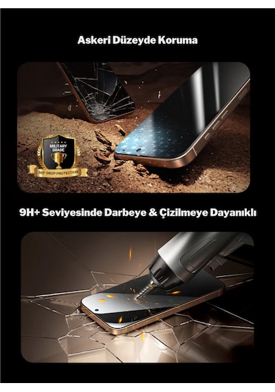 Safeus Tam Kaplayan Parmak İzi Bırakmayan Safir Ekran Koruyucu Cam, Apple Uyumlu iPhone 17 Pro Max İle