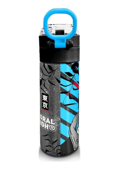 Coral High Kids Siyah Mavi Anime Desenli Pipetli Ve Direkt İçim Çelik Termos 500 Ml 31840 Mavi - Siyah