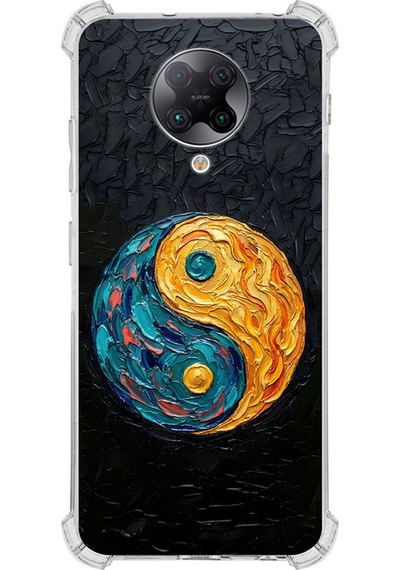 Poco F2 Pro İle Uyumlu Köşe Korumalı Kılıf Metamorfoz Dualite Tasarımlı Uv Baskılı Şeffaf