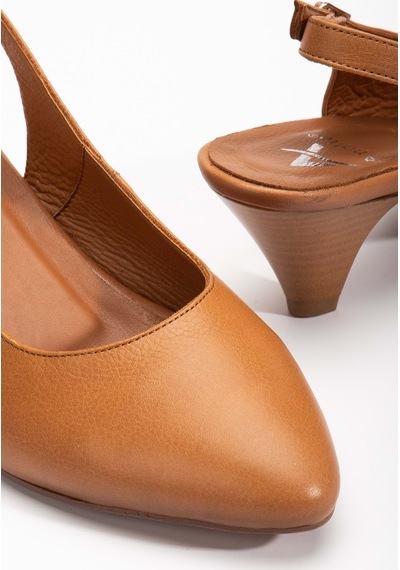Analin Shoes Kadın Hakiki Deri Bilekten Bağlı Topuklu Ayakkabı Taba