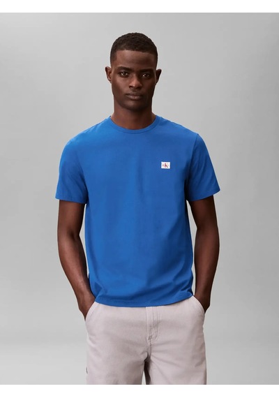 Calvin Klein Ss Badge 30s Jersey, 2zu, S Mavi Erkek Sweatshirt