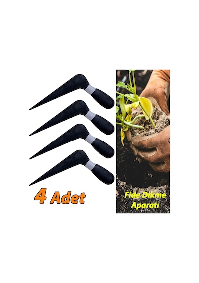 4 Adet Fide Fidan Dikme Aparatı Dökme Plastik Sivriç Toprak Delme Ekim Aleti 18 Cm