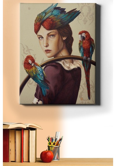 Webstyle Sayılarla Boyama Seti Kasnaklı Bir Güzelin Kuşları 40 X 50 Cm