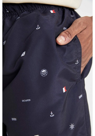 DeFacto Regular Fit Desenli File Astarlı Kısa Boy Deniz Şortu M8328AZ24HSNV100