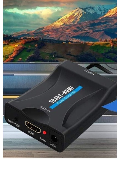 Scart Hdmı Dönüştürücü Scart'tan Hdmı'a Görüntü Çeviren Adaptör Aparat