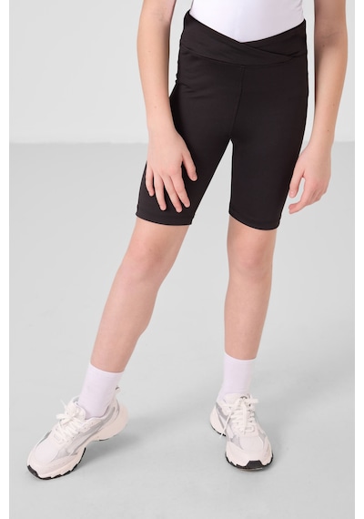 Tommylife Beyaz-siyah V Yaka Kemer Detaylı Standart Fit Performans Kız Çocuk Tayt Takım - 75187 Beyaz - Siyah