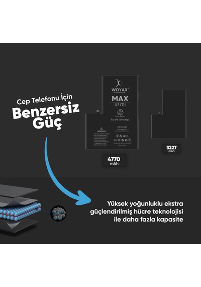 Woyax Apple Uyumlu iPhone 14 Pro Max  Premium Batarya 4770 Mah Yüksek Kapasite