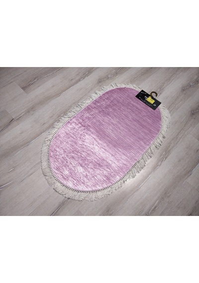 Yamalı Home Eva K1002 Fuşya 2'Li Klozet Takımı Oval Banyo Paspası Fuşya