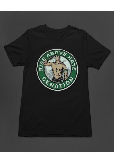Bumeta John Cena Never Give Up Cenation American Güreşi Unisex Tişört T-shirt Siyah