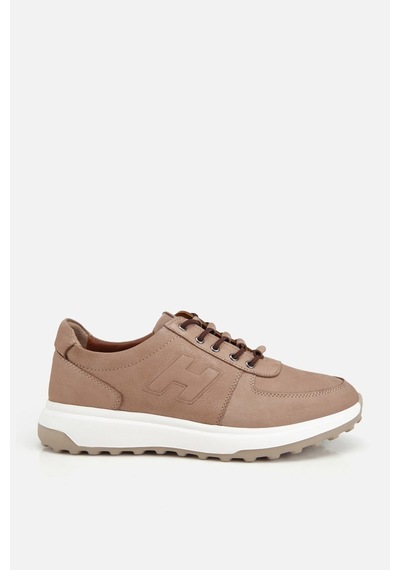 Yaya Erkek Bej Nubuk Deri Bağcık Detaylı Sneaker