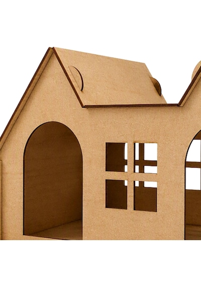 Alg Wood Design Hamster Evi 10 Parça Mdf Ahşap Hamster Yuvası 42 23 22 Cm - Büyük Boy