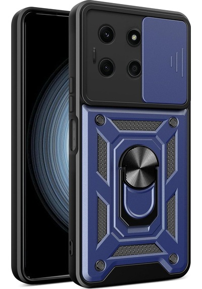 İnfinix Note 30 Kılıf Pars Lens Sürgülü Yüzüklü Standlı Korumalı Kılıf