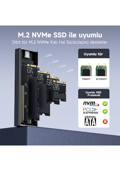 Frısby Fhc-m2315 Type-c Usb 3.1 Pcıe Nvme M2 Alüminyum Harddisk Kutusu-218109