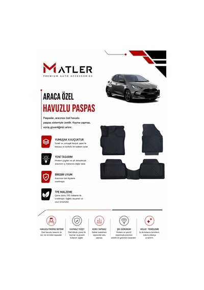 Toyota Yaris 2021 Model 4d Ekstra Havuzlu Paspas