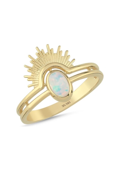 14 Ayar Opal Taşlı Güneş Model Altın Yüzük 2,75 Gr T14623 Çok Renkli