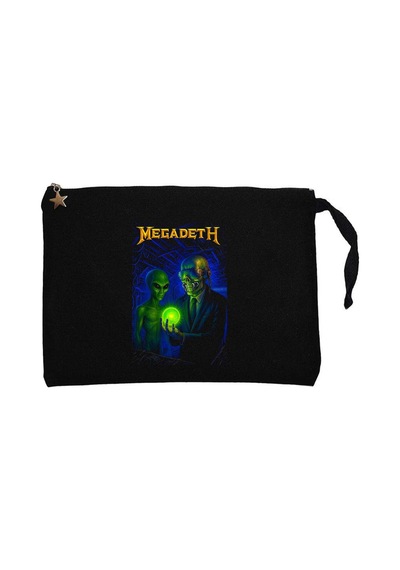 Megadeth Rust İn Peace Alien Siyah Clutch Astarlı Cüzdan / El Çantası