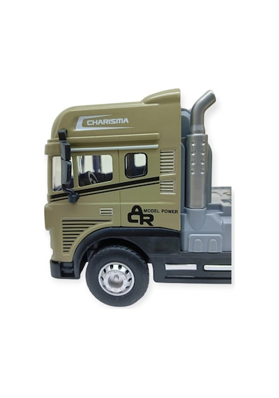 Metal Tır 1:24 - Sesli Işıklı Kum Taşıyıcı Tır 39 Cm - Haki Lisinya