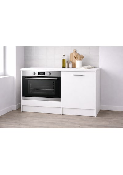 Mia Ankastre Fırın Modülü-çok Amaçlı Dolap -110 Cm -1 Kapaklı-laminat Beyaz Tezgah Dahil