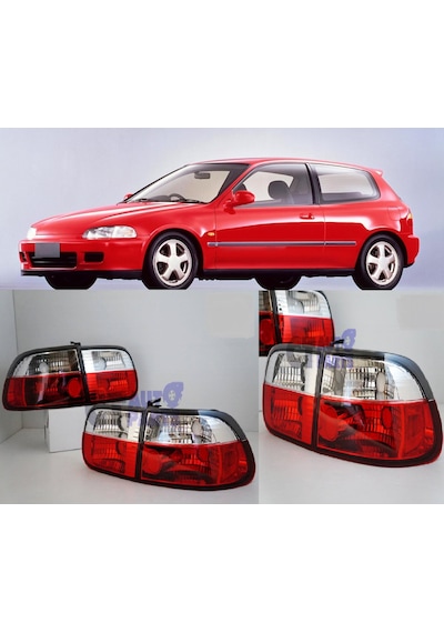 Honda Civic 1992-1995 H.b 3.kapı Kırmızı Beyaz Stop
