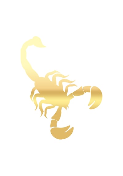 Akrep Araba Sticker 17x17 Cm Gold