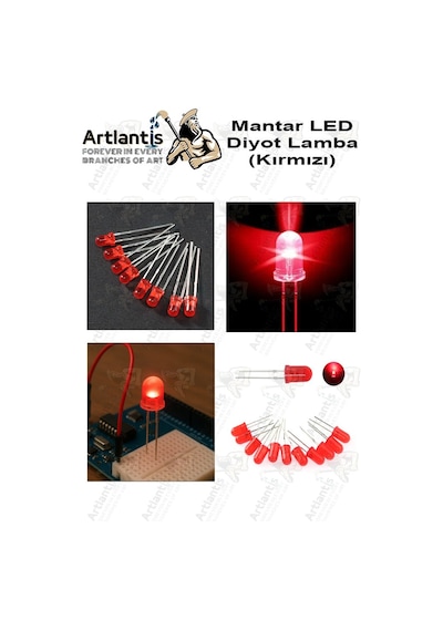 Kırmızı Mantar Led Diyot Lamba 100 Lü 1 Paket Kırmızı 4.8 Mm Mini Mantar Led Lamba Deney Bilim Proje Arduino Işığı